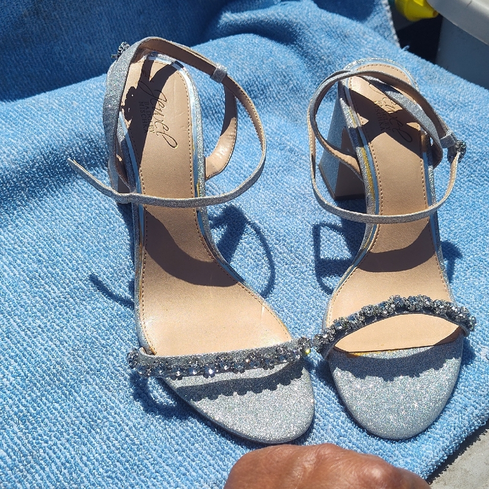 Elegant Silver Strappy Heels
